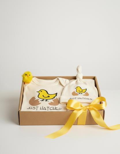 Just Hatched gift set with white background