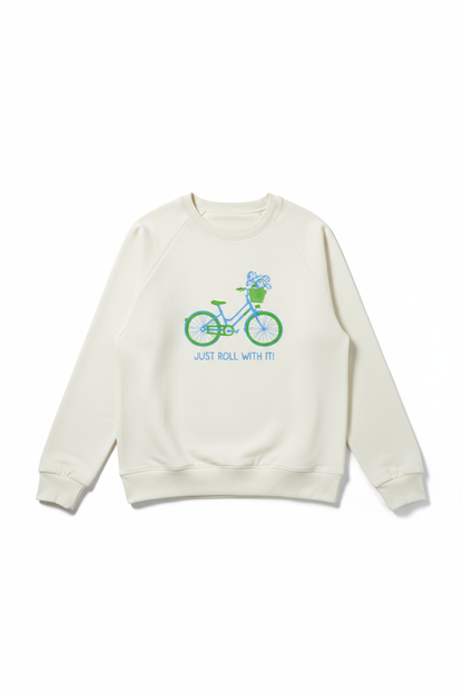 Just roll with it sweatshirt flat lay
