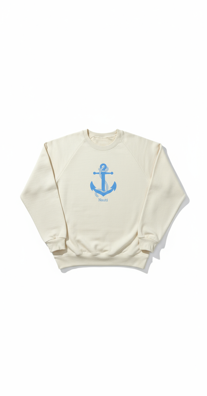 Nauti sweatshirt flat lay on white background