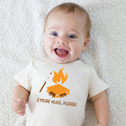 Pre-order Early May delivery S'More Hugs, Please! Campfire Organic Baby Romper | Simply Chickie