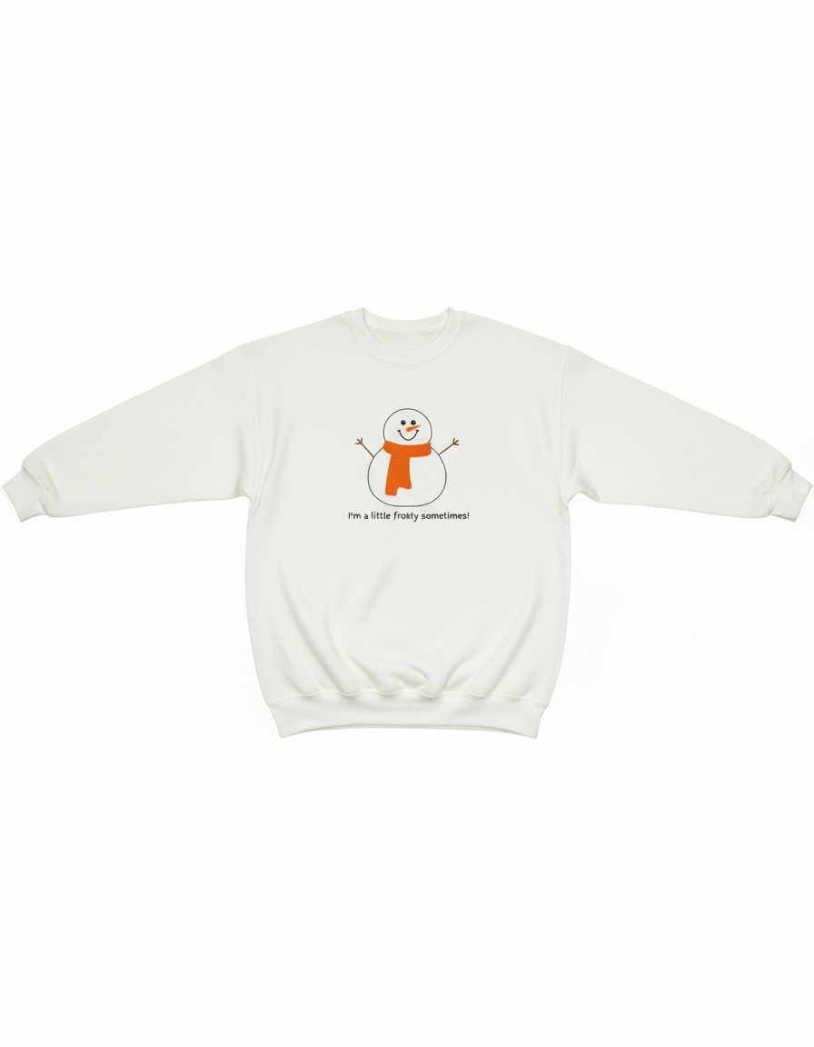 Snowman design on local chick style sweatshirt