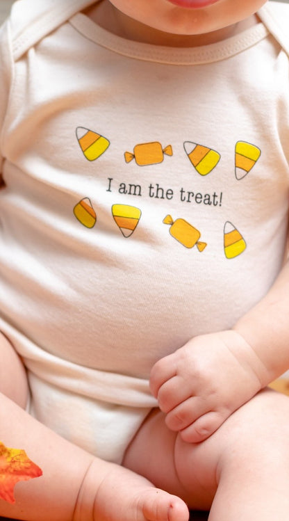 I Am The Treat Candy Corn Long Sleeve Romper