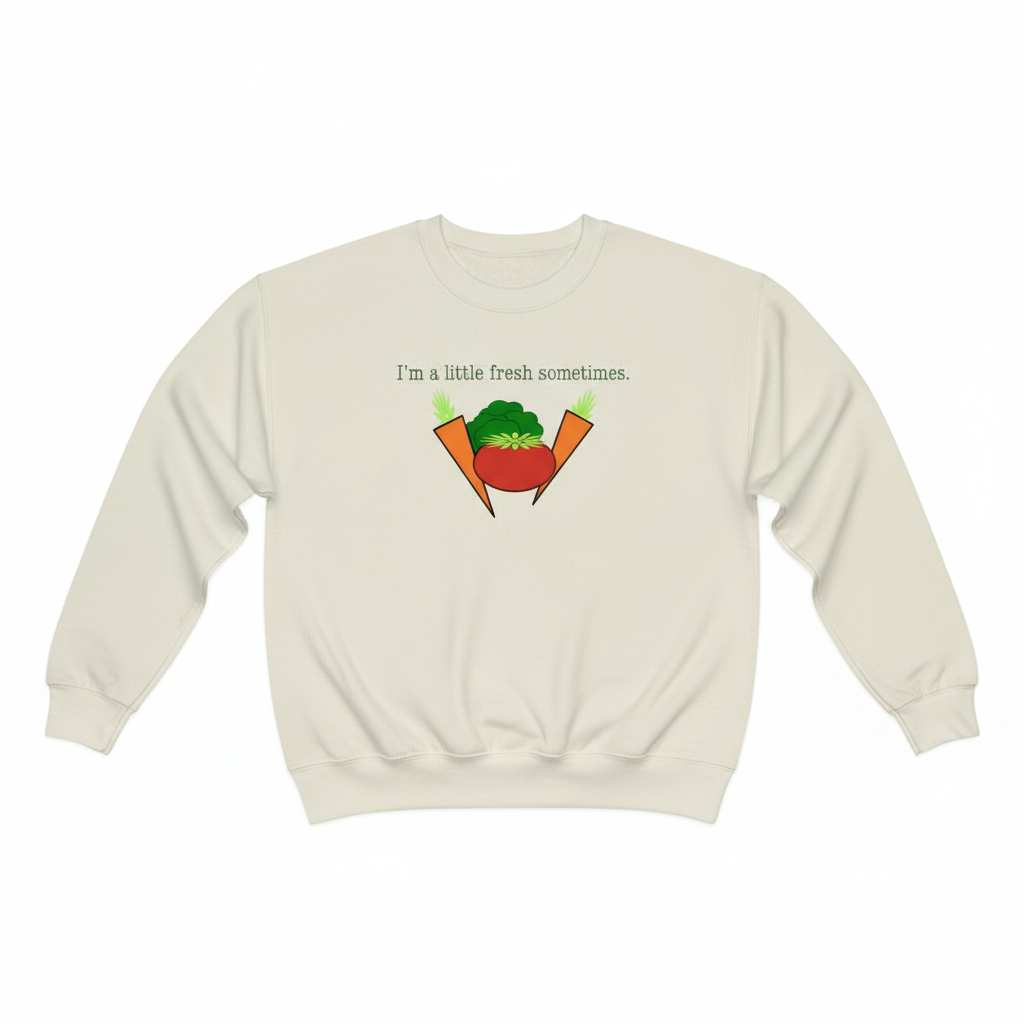 Veggie graphic sweatshirt flat lay