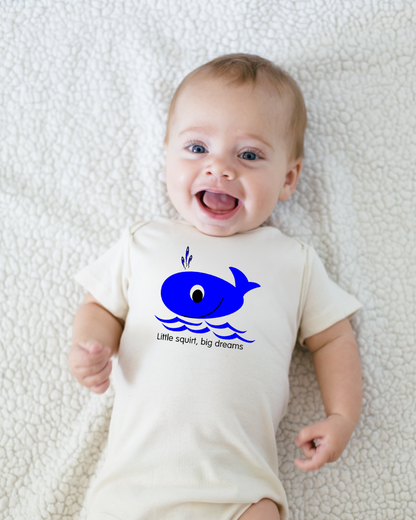 Little Squirt Big Dreams Whale Short Sleeve Romper