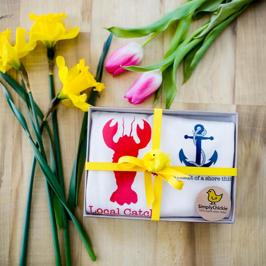 Organic cotton baby gift set - Nautical LONG SLEEVE - Simply Chickie