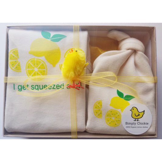Organic Cotton Baby Gift Set - Lemon LONG SLEEVE AVAILABLE - Simply Chickie
