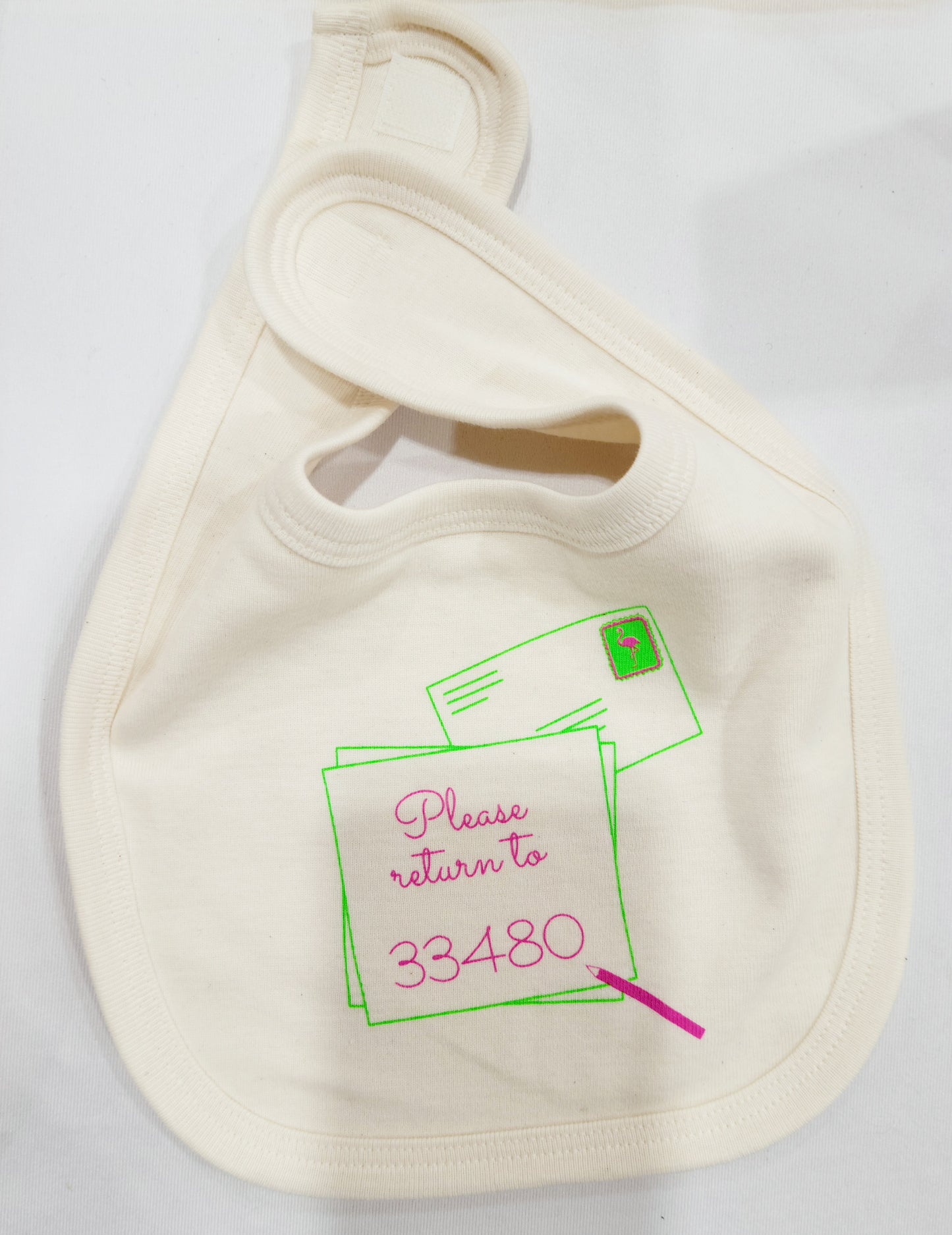 Organic cotton baby bib - Palm Beach - Simply Chickie