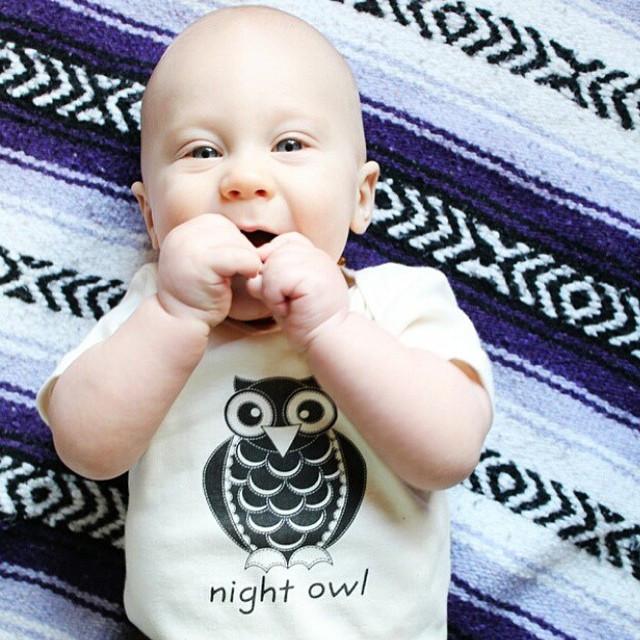 Organic cotton baby onesie - Owl - Simply Chickie