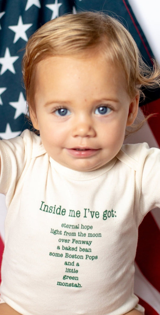 Organic cotton baby onesie - Boston - LONG SLEEVE AVAILABLE - Simply Chickie