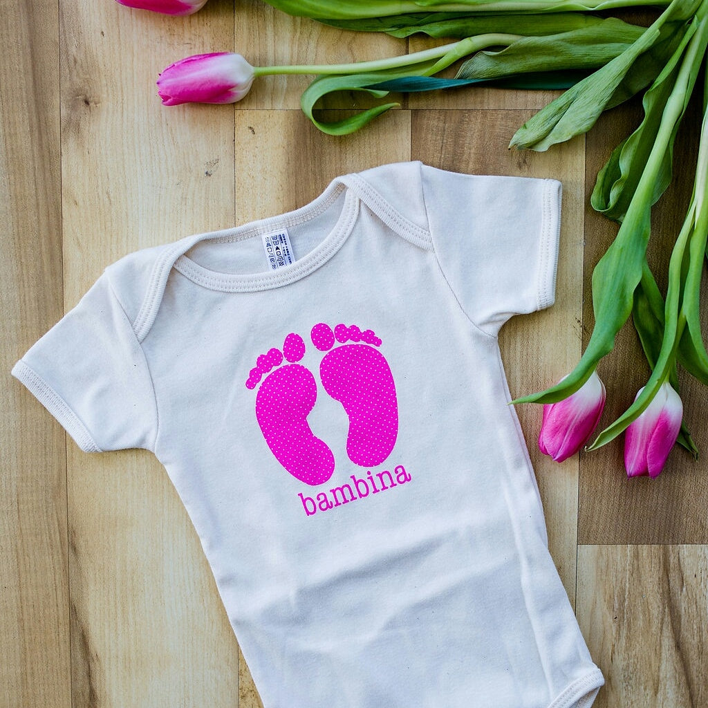 Organic cotton baby onesie - Bambina - Simply Chickie