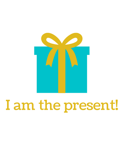 Organic cotton baby onesie - Present - I am the present LONG SLEEVE Romper - Simply Chickie