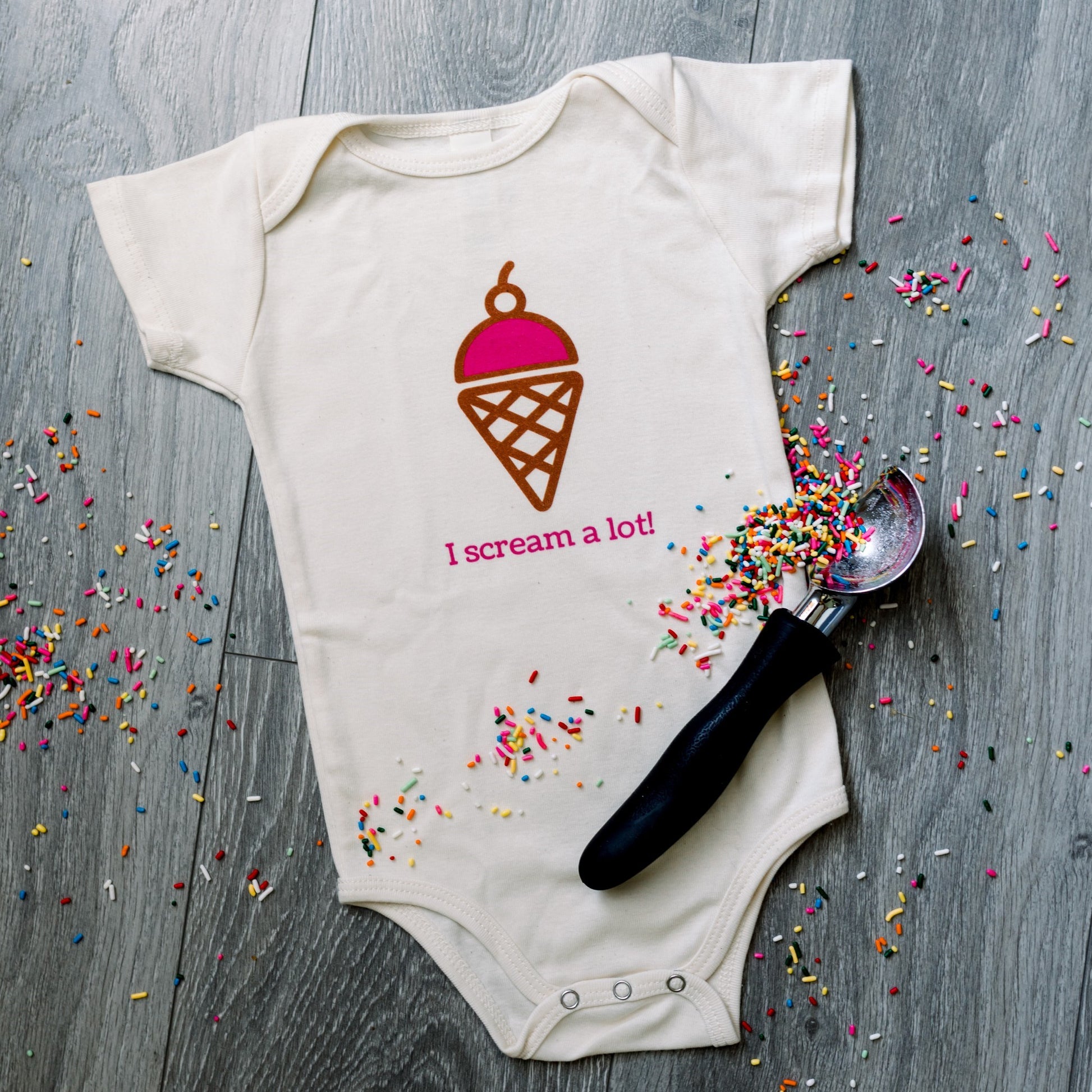 Organic cotton baby onesie - Ice cream - Simply Chickie