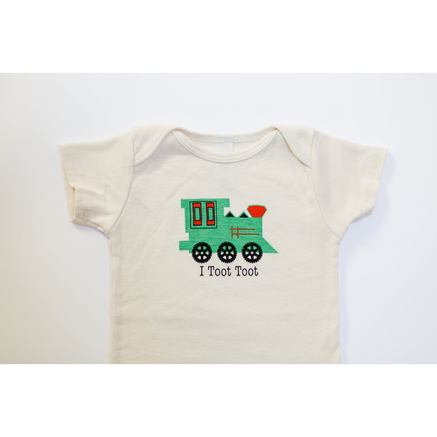 Organic cotton baby onesie - Train - Simply Chickie