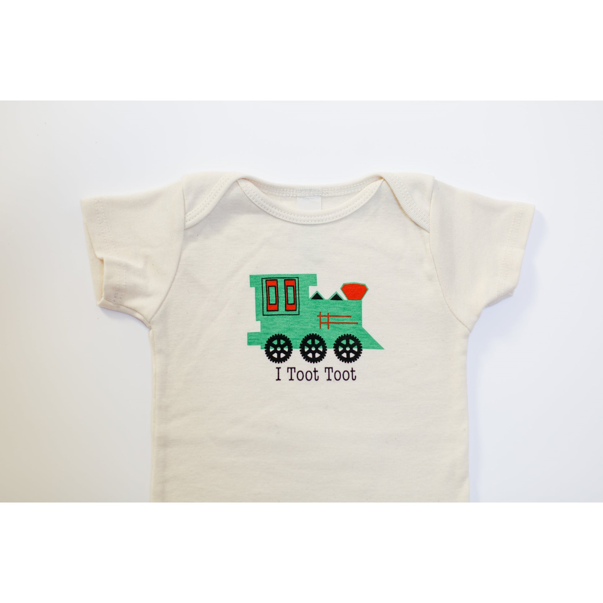 Organic cotton baby onesie - Train - Simply Chickie