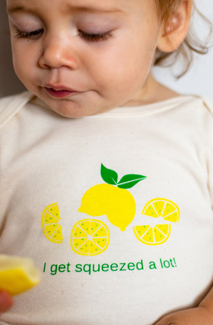 Organic cotton baby onesie - Lemon LONG SLEEVE available - Simply Chickie