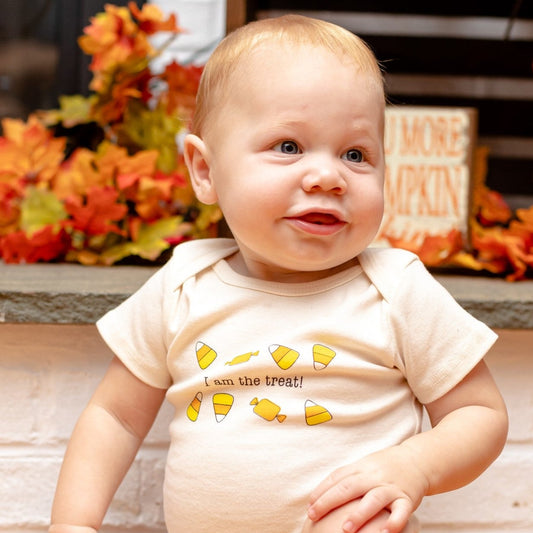Organic cotton baby onesie - Halloween "I am the treat" - Simply Chickie