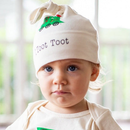 Organic cotton baby hat - Train - Simply Chickie
