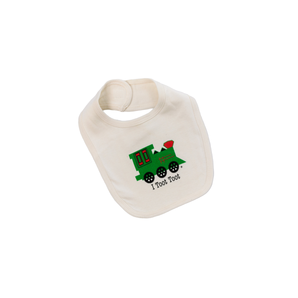 Organic cotton baby bib - Train - Simply Chickie