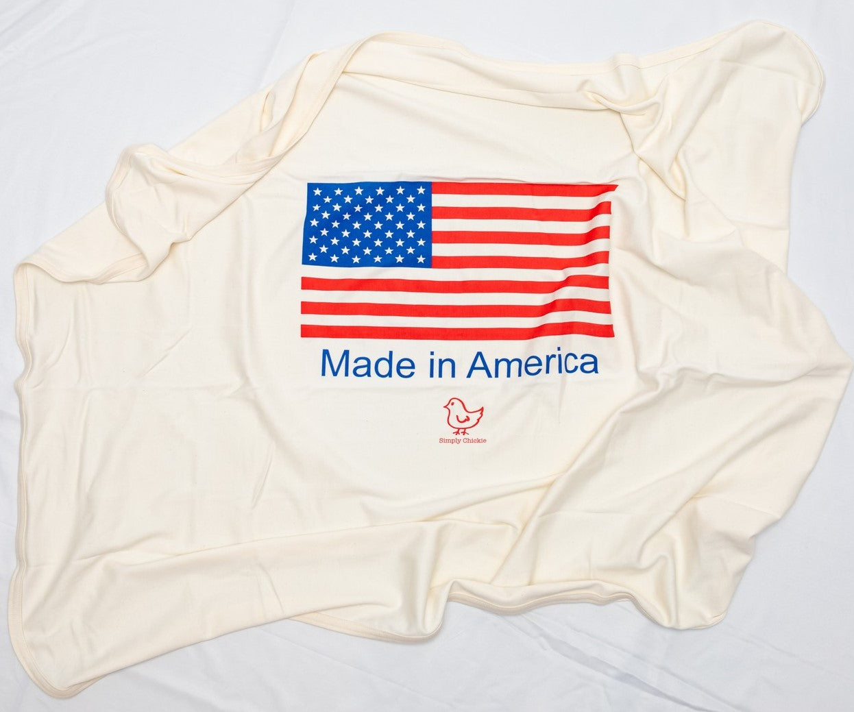 Organic Cotton Baby Blanket - "Made in America" Unisex Design - Simply Chickie