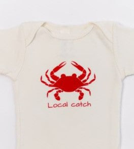 Organic Cotton Baby onesie - Crab Long Sleeve - Simply Chickie