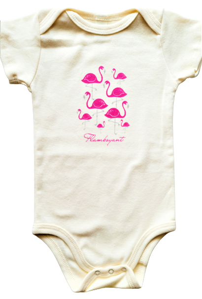 Organic cotton baby onesie - Flamingo