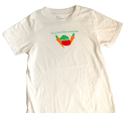 Organic cotton kids t-shirt - Veggie I'm a little fresh sometimes - Simply Chickie