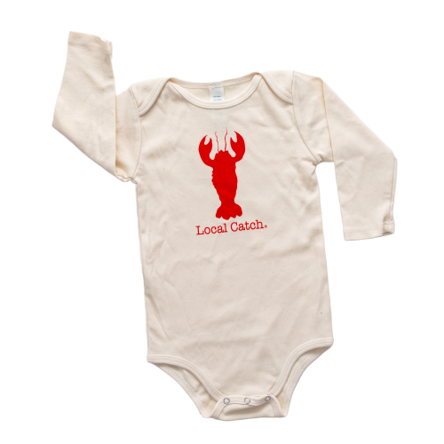 Organic cotton baby onesie - Lobster - LONG SLEEVE - Simply Chickie