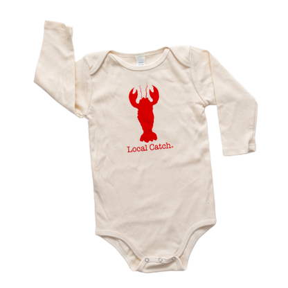 Organic cotton baby onesie - Lobster - LONG SLEEVE - Simply Chickie