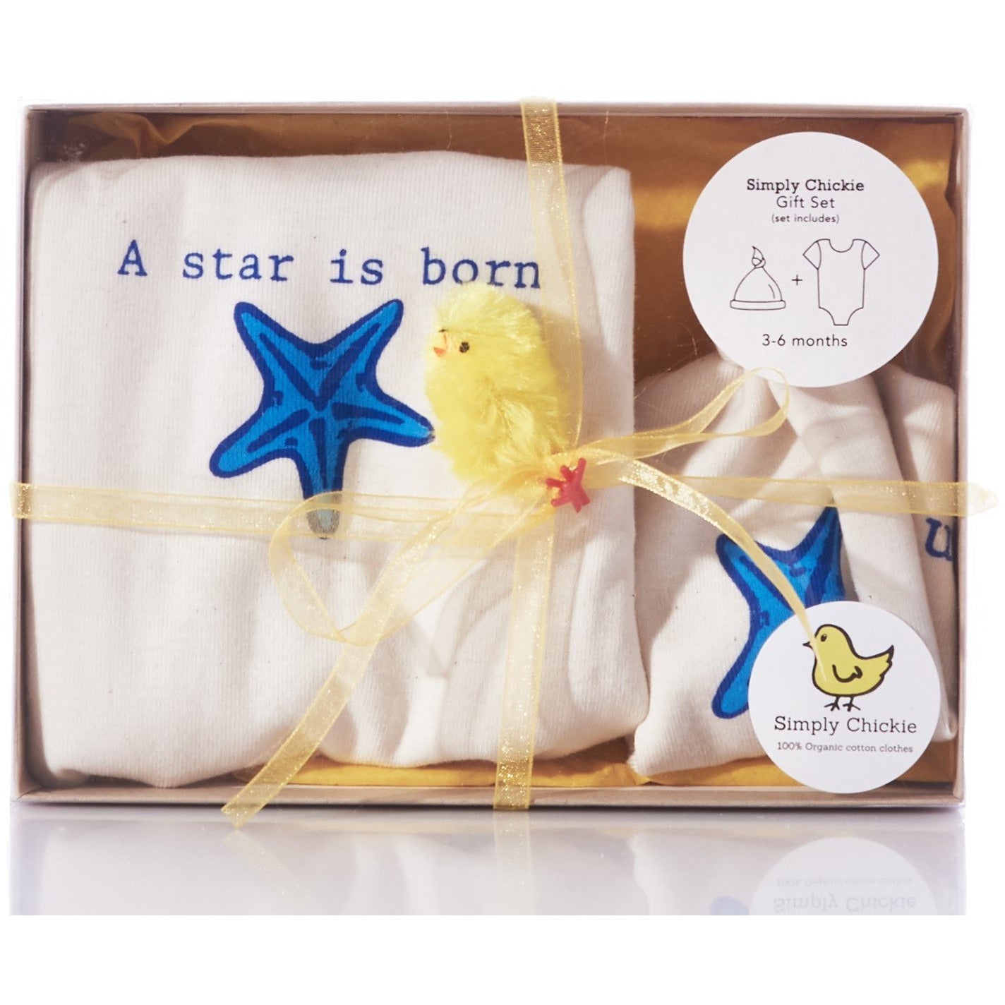 Organic cotton baby gift set - Starfish  LONG SLEEVE AVAILABLE - Simply Chickie
