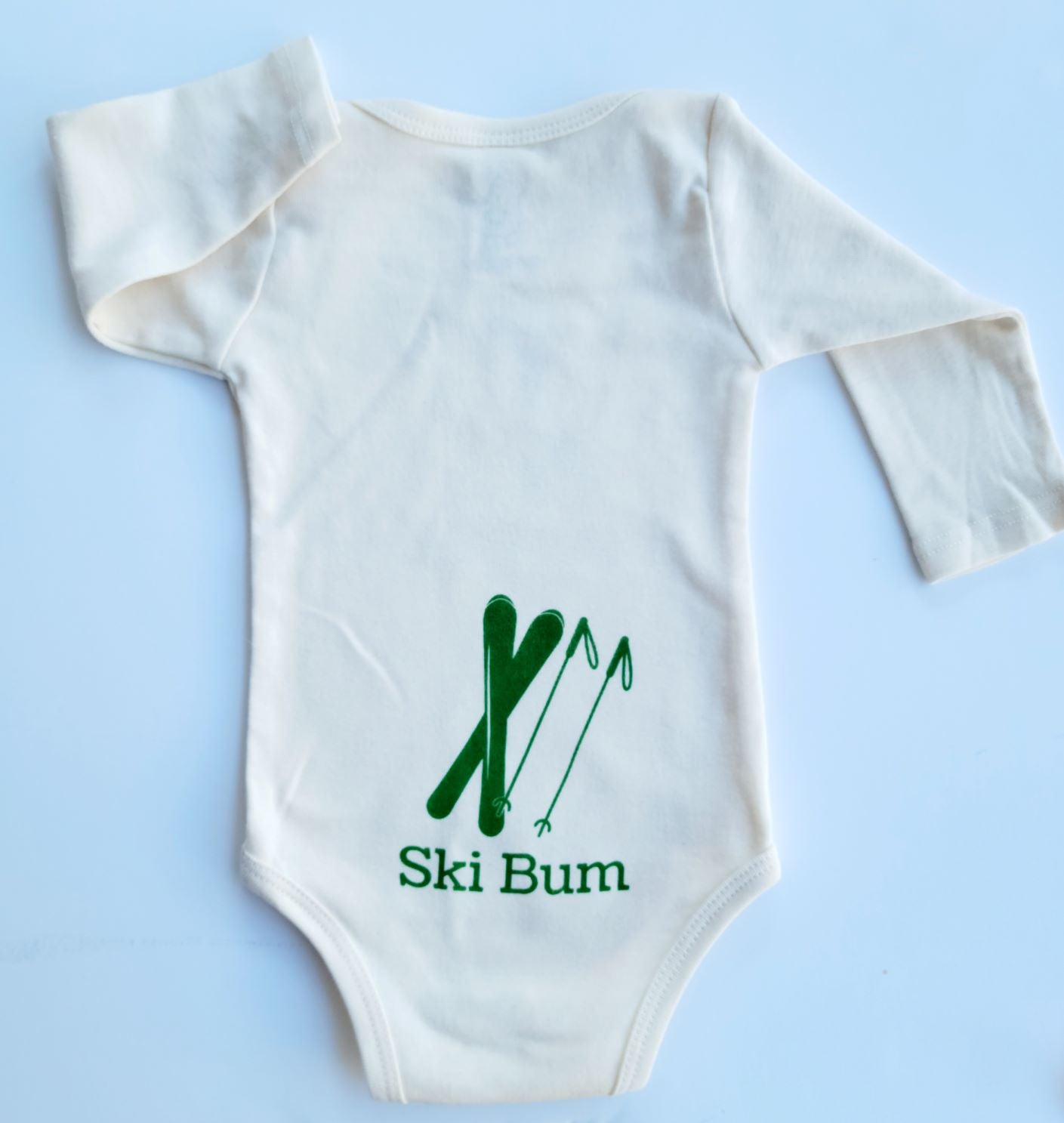 Organic cotton baby onesie - Ski bum LONG SLEEVE Romper - Simply Chickie