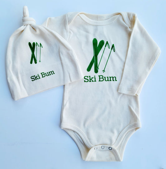 Organic cotton baby gift set - Ski bum LONG SLEEVE - Simply Chickie