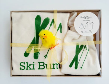 Organic Cotton Baby Gift Set - romper & hat - ski bum - Simply Chickie