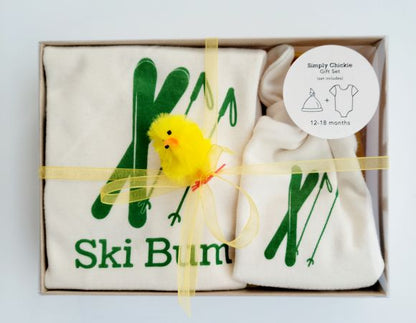 Organic cotton baby gift set - Ski bum LONG SLEEVE - Simply Chickie