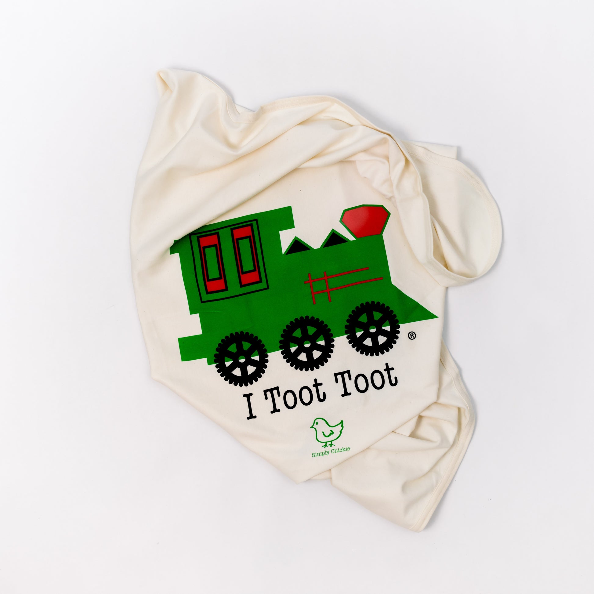 Organic cotton baby blanket - Train - Simply Chickie