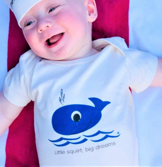 Organic cotton baby onesie - Whale - Simply Chickie